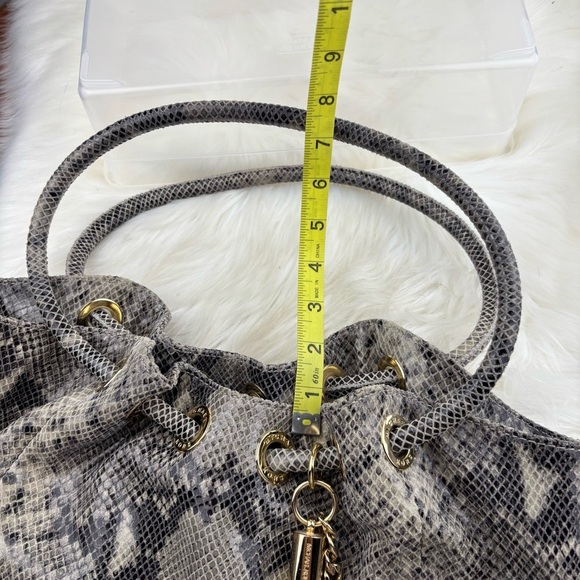 MICHAEL KORS Snake Print Shoulder Bag with Tassel Charm - Picture 12 of 12